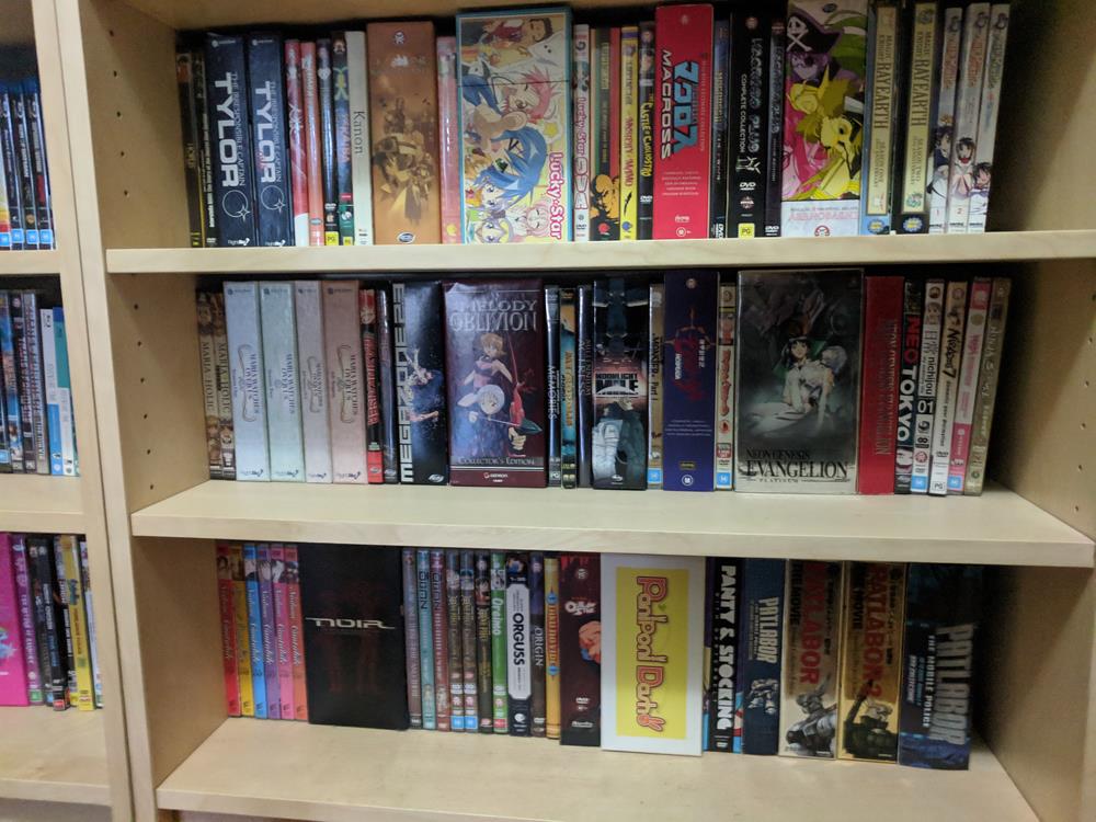 Shelf of anime DVDs