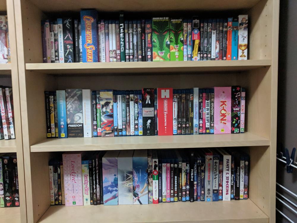 Shelf of anime Blu-rays