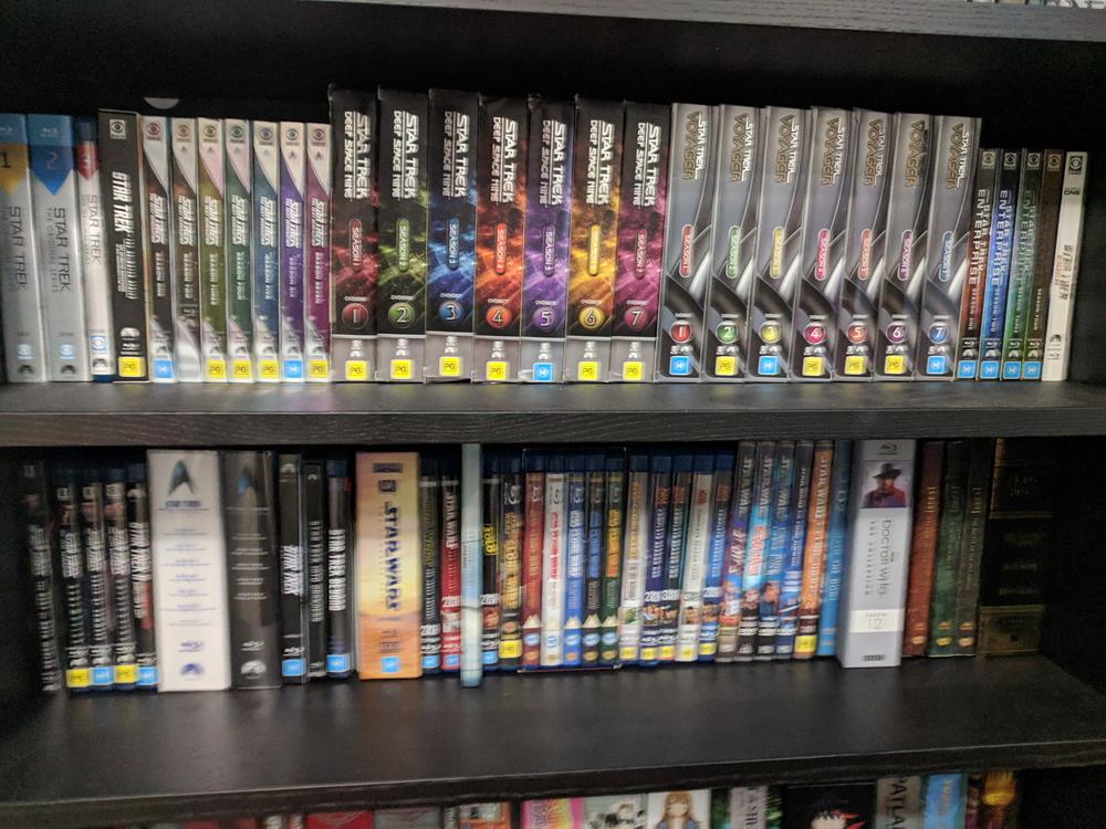 Shelf of DVDs and Blu-rays